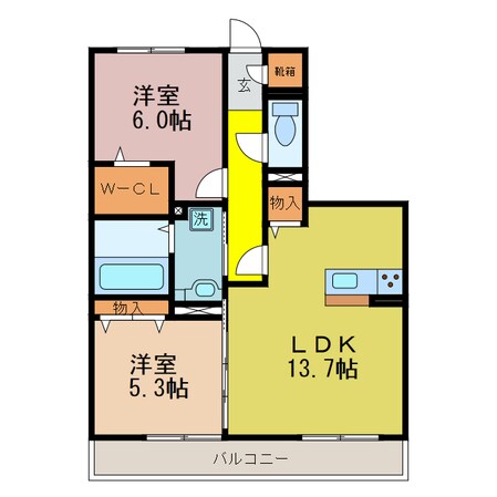 瀬田駅 徒歩24分 2階の物件間取画像